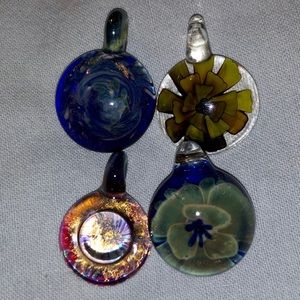 4 Blown Glass Beads